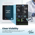 VivaDiagnostic Omni Portable Vital Signs Monitor, Monitor de Signos Vitales para Humanos with Thermometer
