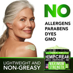 Hemp Cream Maximum Strength with Arnica, MSM, Glucosamine, Turmeric