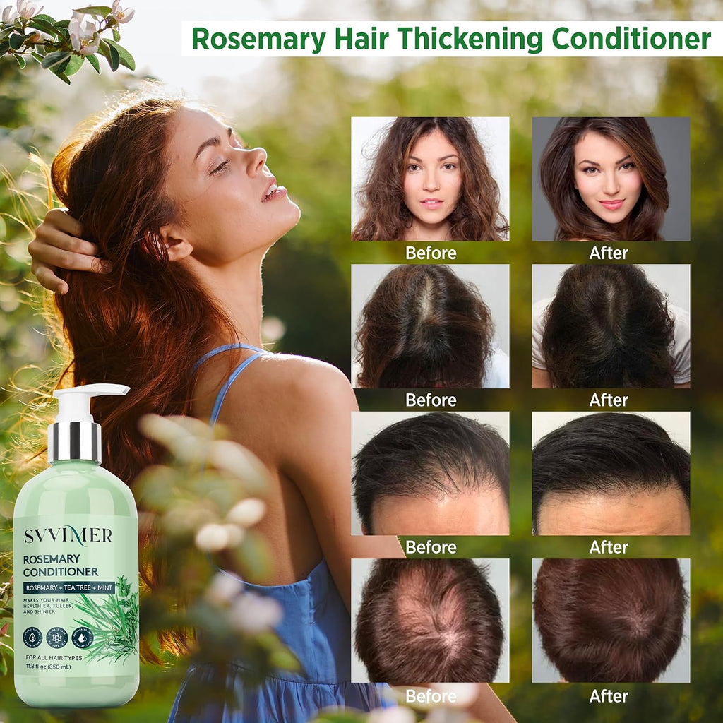Rosemary Hair Thickening Conditioner: Thickening Moisturizing Product with Biotin for Women Men - for Damaged Dry Thinning Hair 11.8 fl.oz