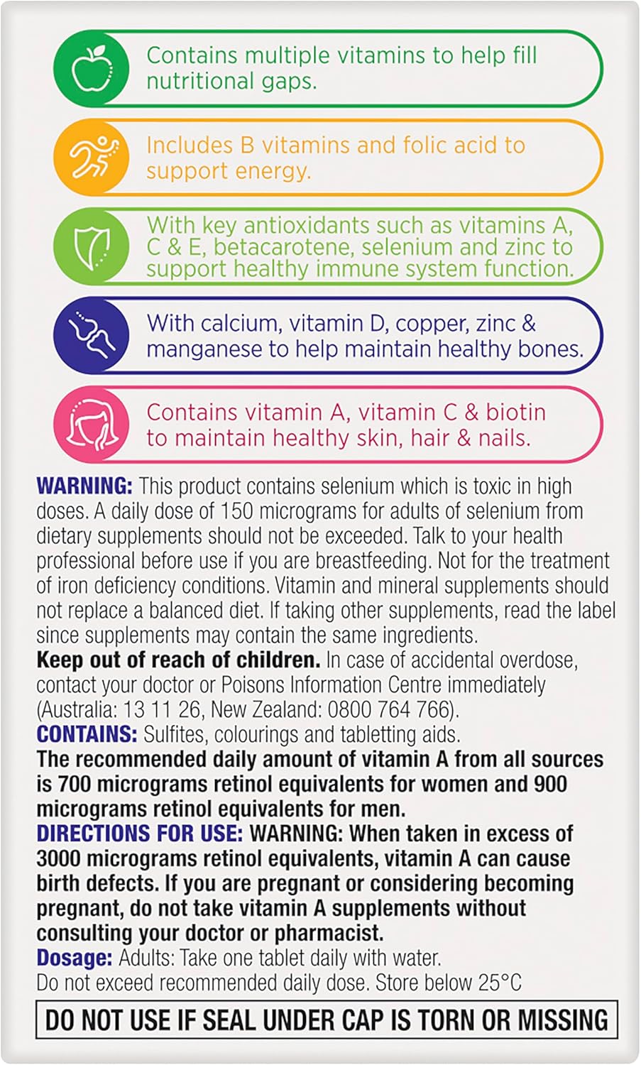Centrum Women, Multi Vitamin & Minerals Supplement, 60 Tablets | Supports Energy, Immunity, Bone Health + Healthy Skin