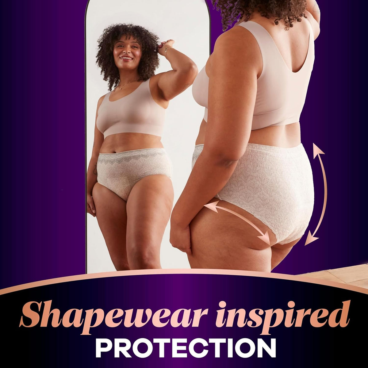 Always Discreet Boutique Incontinence & Postpartum Underwear for Women, Disposable, Maximum Protection, Large, 18 Count