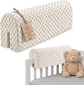 Totsy Baby Bumper Cot Bumper Baby Cots 70 cm – Anti-Fall and Shock Protector Barrier Foam Safety Children and Girls for Bed Protection of Fence and Edge for Children Minky Light Beige