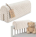 Totsy Baby Bumper Cot Bumper Baby Cots 70 cm – Anti-Fall and Shock Protector Barrier Foam Safety Children and Girls for Bed Protection of Fence and Edge for Children Minky Light Beige