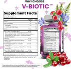 Vaginal Probiotic Gummies For Women | Prebiotics Cranberry D-Mannose Uva-Ursi Digestive Enzymes | Vaginal Health Supplement pH Balance to Promote Healthy Vaginal Odor & Flora Cranberries Gummy Vitamin