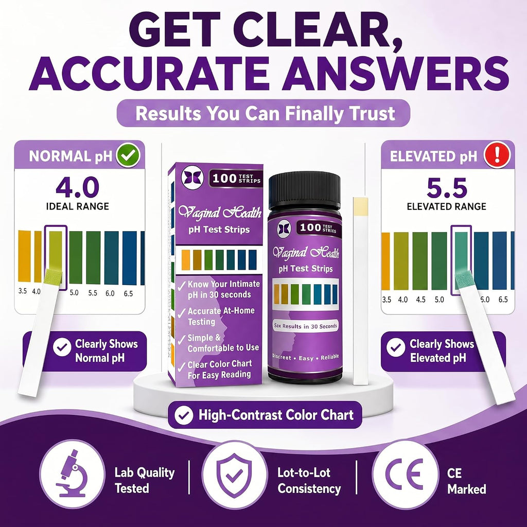 Just Fitter Vaginal pH Balance Test Strips. Personal Wellness Kit for Women. Supports Feminine Hygiene, Body Balance Awareness, and Everyday Confidence – 80 + 20 Strips