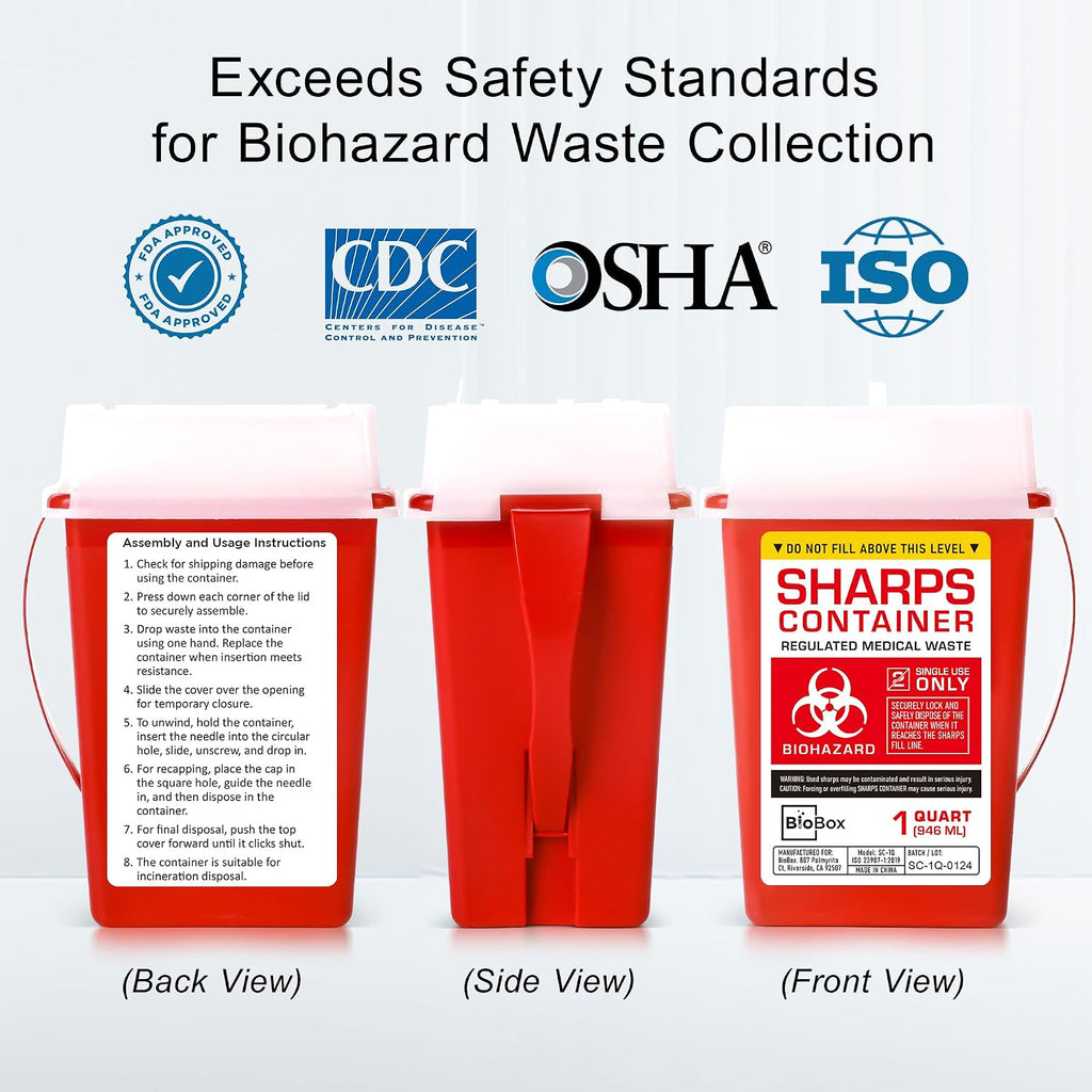 Sharps Container - Small Sharps Containers for Home Use, Travel & Disposal