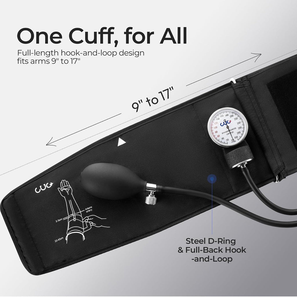 CUG Manual Blood Pressure Cuff, Accurate Measurement (Black)