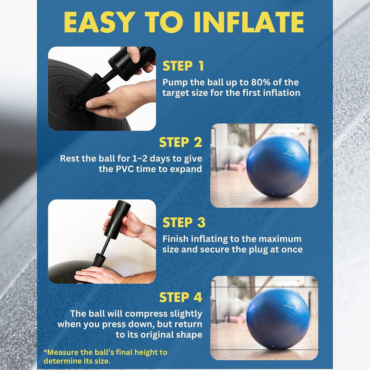 ProBody Pilates Yoga Ball - Gym Grade Exercise Ball