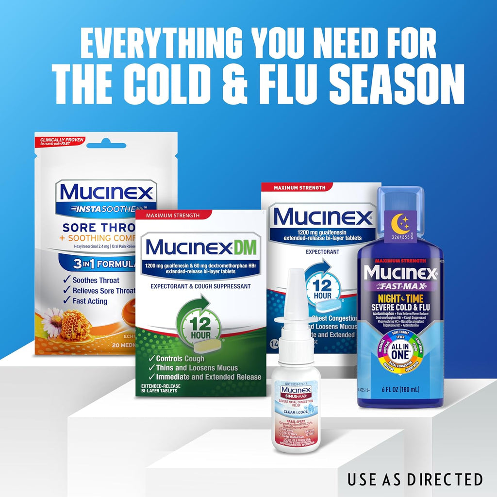 Mucinex Sinus-Max Nasal Spray Decongestant, 12 Hour Over-The-Counter Medication Nose Spray for Sinus Relief, Nasal Decongestants for Adults & Sinus Congestion, Clear & Cool 3/4 Fl Oz(22ML)