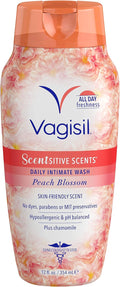 VAGISIL Scentsitive Scents Daily Intimate Feminine Vaginal Wash, Peach Blossom, 12 Fluid Ounce / 354ml