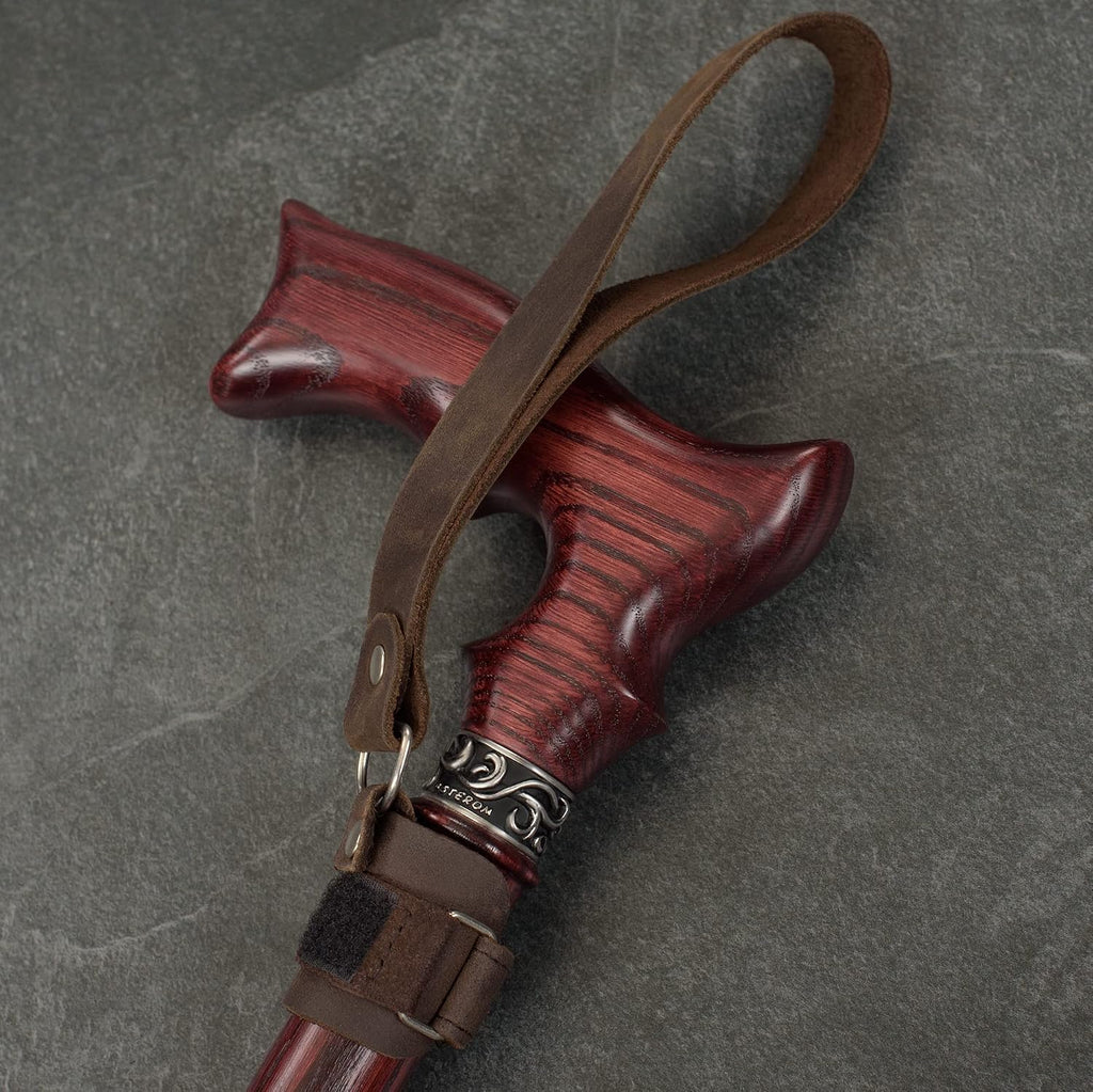 Asterom Handmade Leather Cane Strap - Stylish Wrist Strap for Canes and Walking Sticks
