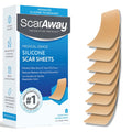 ScarAway Scar Fabric Sheets, Medical Grade Silicone, 1.5x3in, 8 Ct