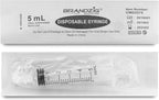 5ml Syringe With Cap (100 Pack) | Oral Dispenser Without Needle, Luer Slip Tip, | Individually Wrapped Medicine Dropper For Infants & Pets