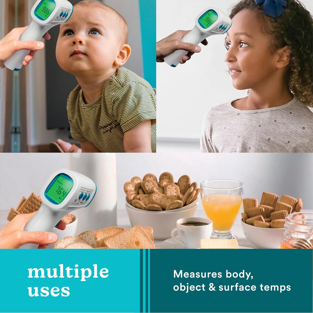 HoMedics Non-Contact Infrared Forehead Thermometer, Clinically Proven Fast Accurate Results, High-Fever Alert with 4-in-1 Readings