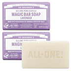 Dr. Bronner's Pure-Castile Magic Bar Soap - Made with Regenerative Organic Certified Oils - For Face, Body, Hair- Gentle on Sensitive Skin - Vegan Soap Bars for Men & Women - Lavender, 2 Pack, 5oz