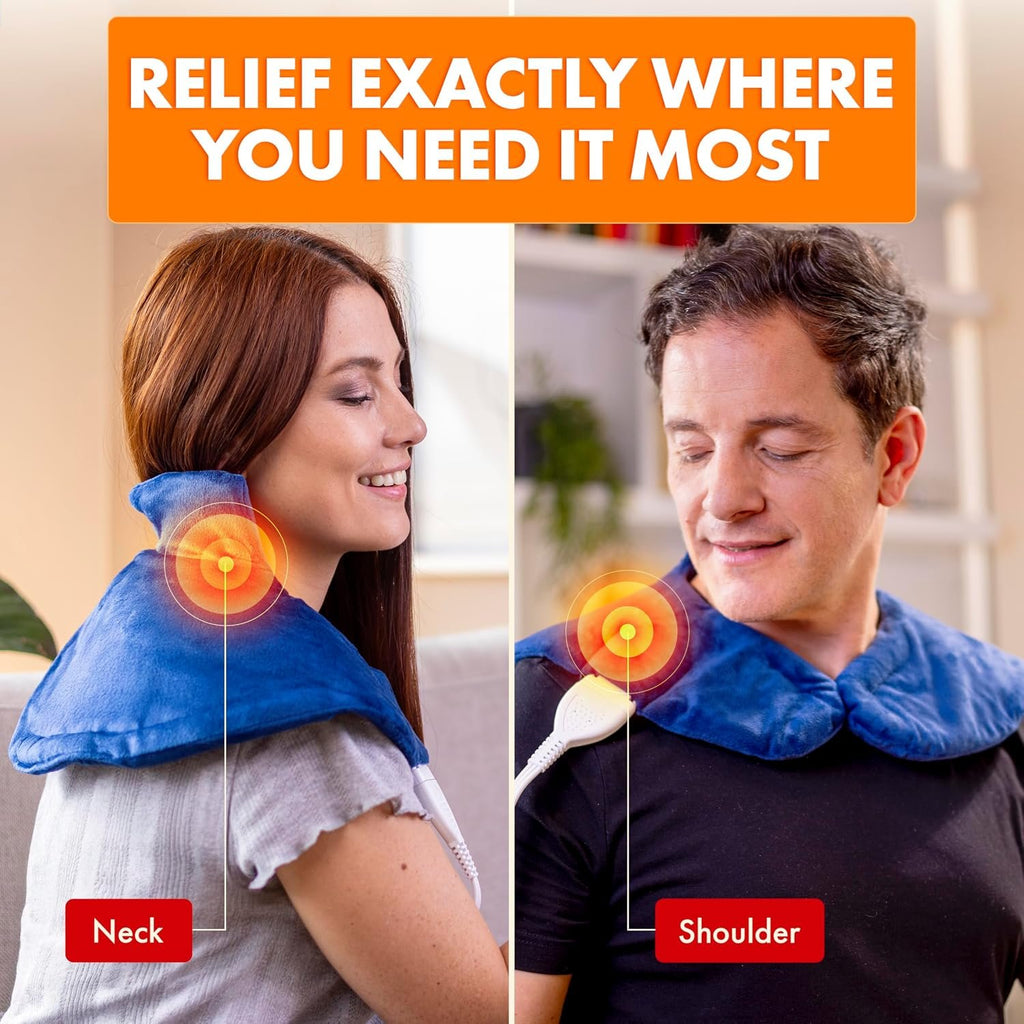 Veridian Healthcare Deluxe Heating Pad Wrap for Shoulder and Neck, Blue