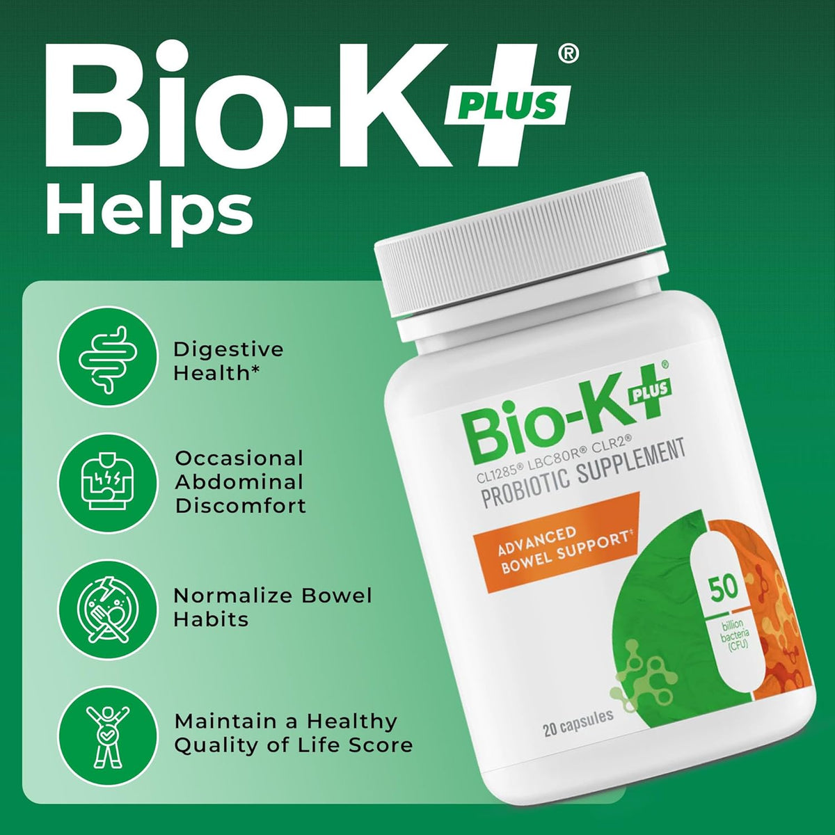 Bio K+ Probiotic Supplements 50 ml 20 capsules