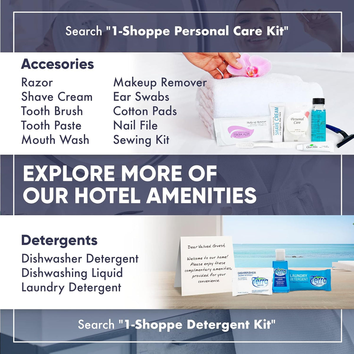 Terra Pure Hotel Toiletries, Shampoo & Conditioner Amenity Set, 150-Piece | Travel Size Guest Amenities, Hospitality Supplies, Hotels, Resorts, hotel room essentials, guest bathroom supplies, motels
