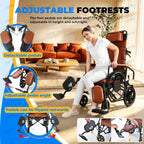 High Back Reclining Wheelchair for Adults 180° Full Recline