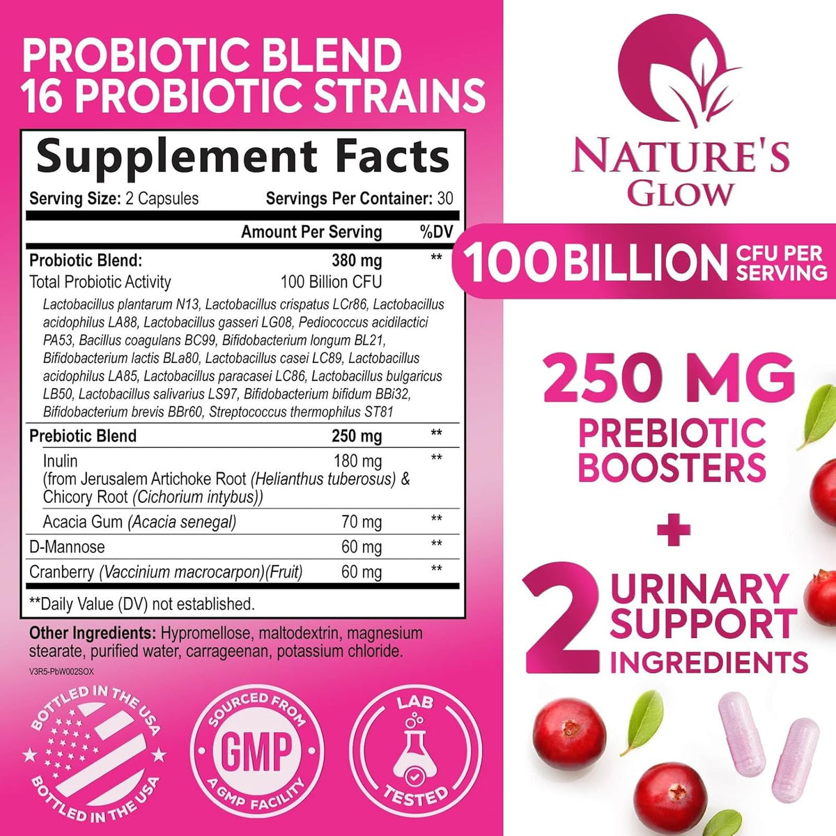 Probiotics for Women, Probiotic with 50 Billion CFU, Multi Strains to Support Immune, Digestive, Feminine Vaginal and Urinary Health, Shelf Stable, Delayed Release, No Soy Gluten Dairy - 60 Capsules