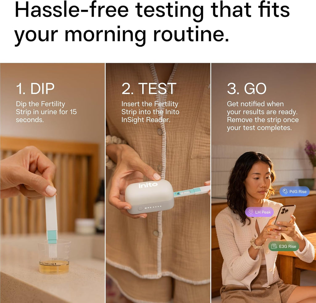 Inito Fertility Monitor & Hormone Tracker for Women | Track and Confirm Ovulation | Measures Estrogen, LH, PdG, FSH |Includes 15 Strips + Free app (Compatible with All iPhones)