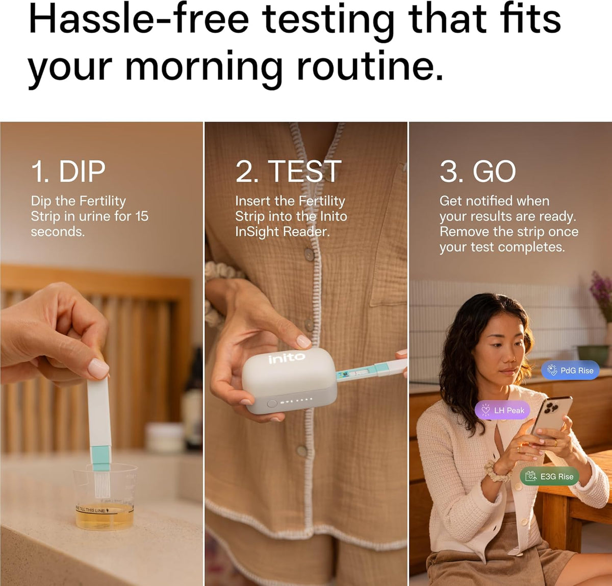 Inito Fertility Monitor & Hormone Tracker for Women | Track and Confirm Ovulation | Measures Estrogen, LH, PdG, FSH |Includes 15 Strips + Free app (Compatible with All iPhones)