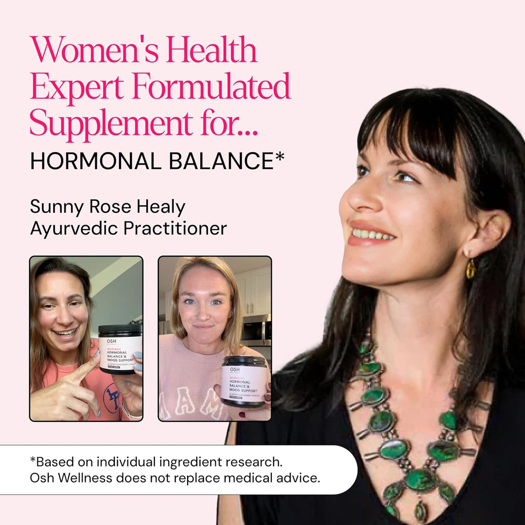 Ayurvedic Hormone Balance for Women | Cortisol Reducer | Mood, Energy, & Sleep Support | Regulates Estrogen | Stress Relief | Ashwagandha, Rhodiola, & Shatavari | Made in USA | 60 Ct. - OSH Wellness