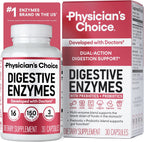 Physician's CHOICE Digestive Enzymes for Bloating & Digestion - Fast-Acting 16 Enzyme Formula with Organic Prebiotics & Probiotics for Gut & Digestive Health - Meal Time Discomfort Relief - 30 CT