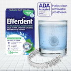 Efferdent Denture Cleaner Tablets, Minty Fresh & Clean, 126 Count | Retainer Cleaner, Use Daily To Clean Dental Appliances, Full Plate Dentures, Aligners & Mouth Guards
