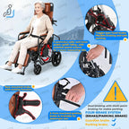 High Back Reclining Wheelchair for Adults 180° Full Recline