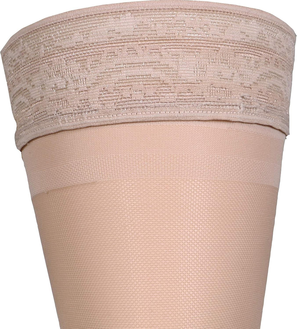 Truform Sheer Compression Stockings, 15-20 mmHg, Women's Thigh High Length, 20 Denier, Nude, Large