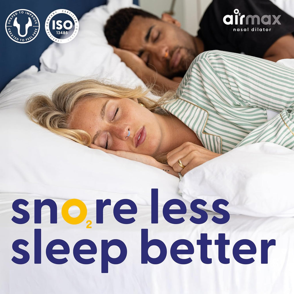 Air Max Nasal Dilators Trial Pack - Anti Snoring Devices - 76% More Airflow for Better Breathing & Against Nasal Congestion - Guaranteed Fit (1x Small & 1x Medium) - Reusable