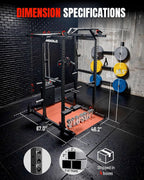 Mikolo K6 2.0 Power Cage, Power Rack with Cable Crossover System, 2000LBS Squat Rack with LAT Pull Down System, Functional Trainer with Aluminum Pulley System for Home Gym