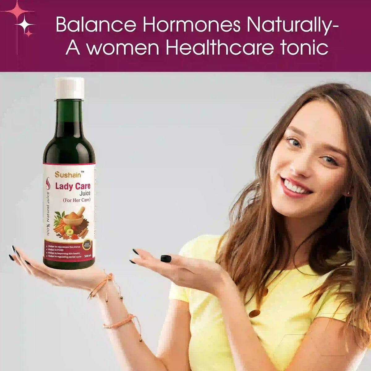 Sushain Lady Care Women Wellness Juice 1000ml | PCOS & PCOD Support Herbal She Care Juice | Hormonal Balance Supplement for Women | Period Pain Relief