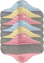 Soft & Secure Bamboo Cloth Pads - Pack of 6 Reusable Sanitary Pads | 230mm Organic Cotton, Leak-Proof for Medium/Heavy | Odour-Absorbing, Eco-Friendly Period & Postpartum Care