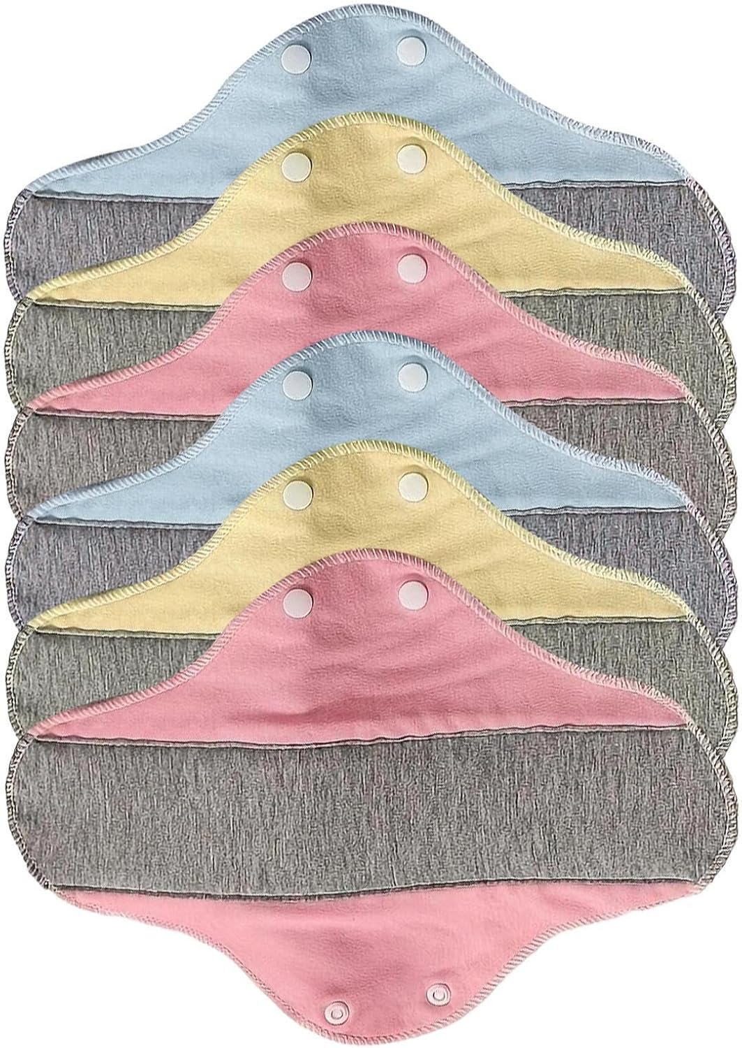 Soft & Secure Bamboo Cloth Pads - Pack of 6 Reusable Sanitary Pads | 230mm Organic Cotton, Leak-Proof for Medium/Heavy | Odour-Absorbing, Eco-Friendly Period & Postpartum Care