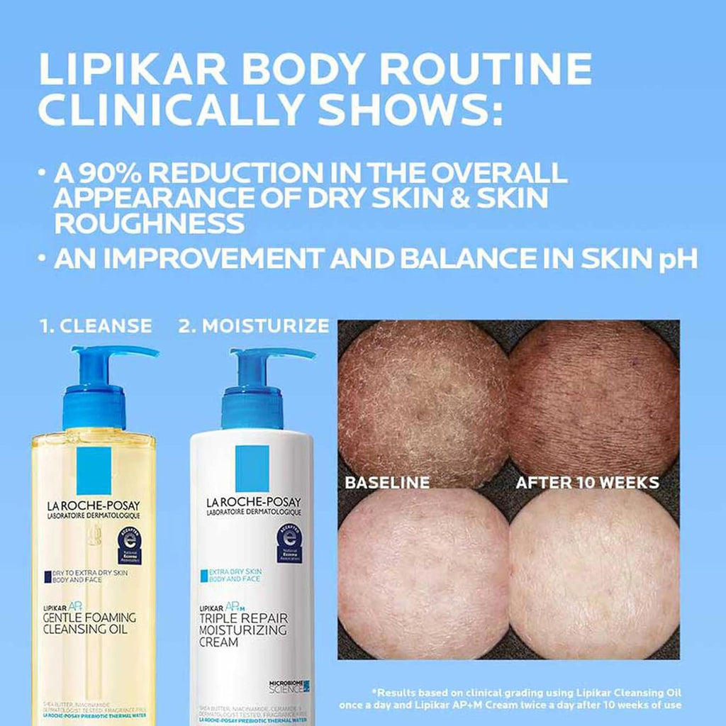 La Roche-Posay Lipikar AP+ Gentle Foaming Cleansing Oil, Gentle Oil Cleanser for Face and Body Formulated with Niacinamide, Long-Lasting 24-hour Hydration, Fragrance-Free & Soap Free