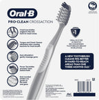 Oral-B Pro Clean CrossAction Manual Toothbrush, 6- Pack, Medium Soft Bristle Brushes for Adults, Deep Plaque Removal, Daily Gum Health and Fresh Breath, Travel Toiletries