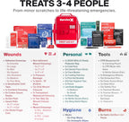 SurviveX Large First Aid Kit, Labeled Pockets, Zip Stitch Wound Closures | Close wounds without stitches, quickly find what you need, first aid emergency kit for car, home, travel, camping, outdoors