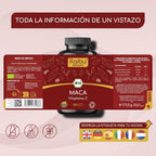 Red Maca BIO Peruana - 180 capsules of Red Maca with vitamin C - Vitality and feminine balance - 3,200 mg per daily dose (equivalent to 12,800 mg of Peru root) - Certified organic