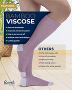 Pembrook® Bamboo Viscose Light Compression Socks - 3 Pairs | 8-15 mmhg Compression Socks | Knee High Comfort Support Socks