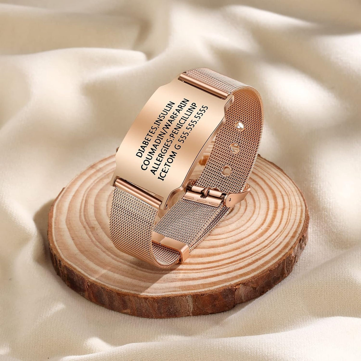 Custom Medical Bracelet for Women Men - Personalized Engraved Stainless Steel Waterproof Emergency Alert Medical ID Bracelet Allergy Wristband