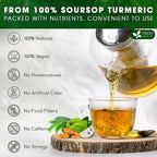 FreshDrinkUS, Premium 60 Soursop Turmeric Tea Bags, 100% Natural, Blend of Soursop Leaves, and Turmeric Root. No Sugar, Vegan.