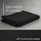 S&T INC. Microfiber Gym Towels, 3 Pack, 16" x 27", Honeycomb Black