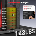 Home Gym Workout Equipment 148 LB Weight Stack, Full Body Workout Machine for LAT Pulldown, Chest Press, Leg Extension & Strength Training, Multi Function Fitness Equipment