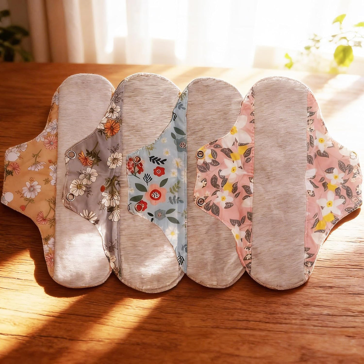 4PCS Reusable Underwear Pads, Washable & Breathable Cloth Underwear Pads for Women & Elder, Reusable Panty Liners for Activities or Daily Protection