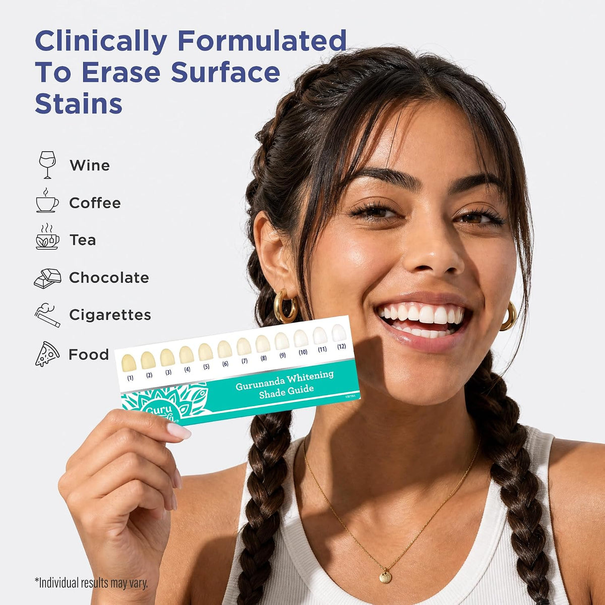 GuruNanda Teeth Whitening Strips Kit - 7-Day Treatment with Non-Slip, Dry Strip Technology - Whitening Designed with Care for a Brighter Smile
