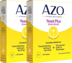 AZO Yeast Plus Dual Relief Homeopathic Medicine | Yeast Infection Symptom Relief: Itching & Burning | Vaginal Symptom Relief: Occasional Odor & Discharge | #1 Most Trusted Brand | 2 Pack (60ctx2)