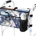 Rhino Valley Walker Bags for Folding Walker Accessories for Seniors,Cosmos | Secure Fit Walker Basket with Cup Holder, Large Capacity Foldable Detachable Folding Walker Pouch Organizer for Elderly Gifts