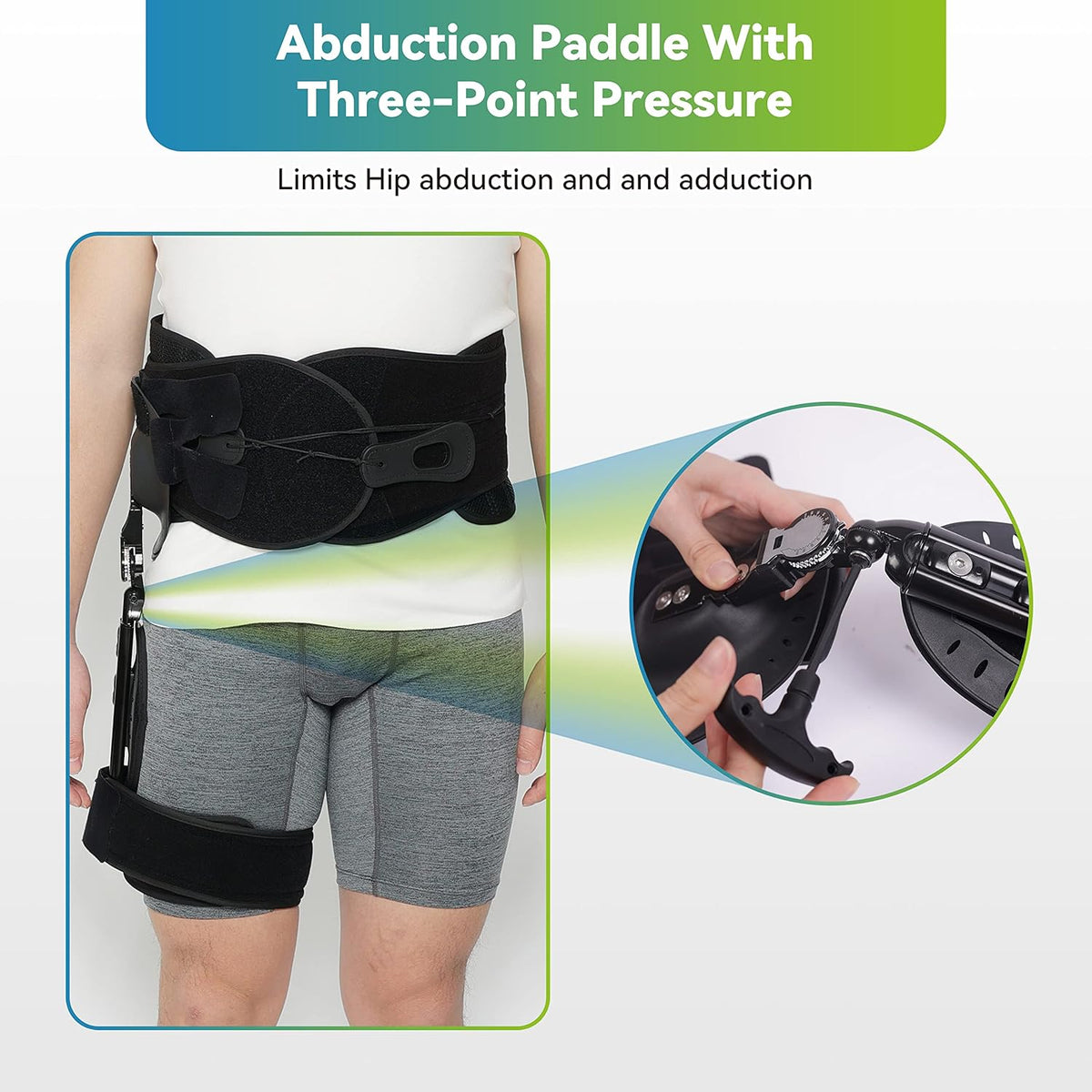 Komzer Professional Hip Abduction Brace, Adjustable ROM Stabilizer for Post-Op Recovery, Hip Replacement, Arthritis & Dislocation Support, Universal Fit for Men & Women